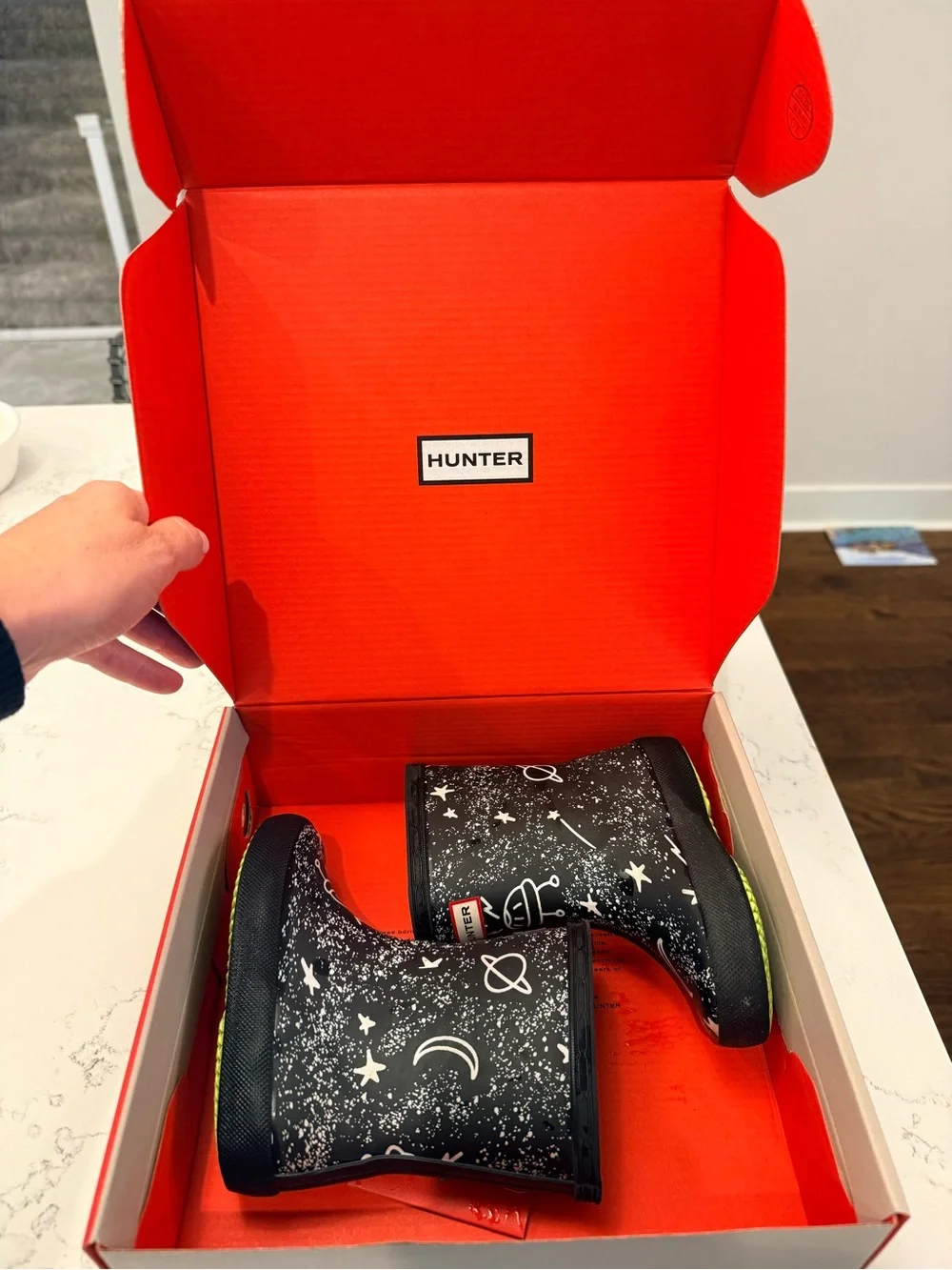 Hunter: Kids Space-Print Rain Boots